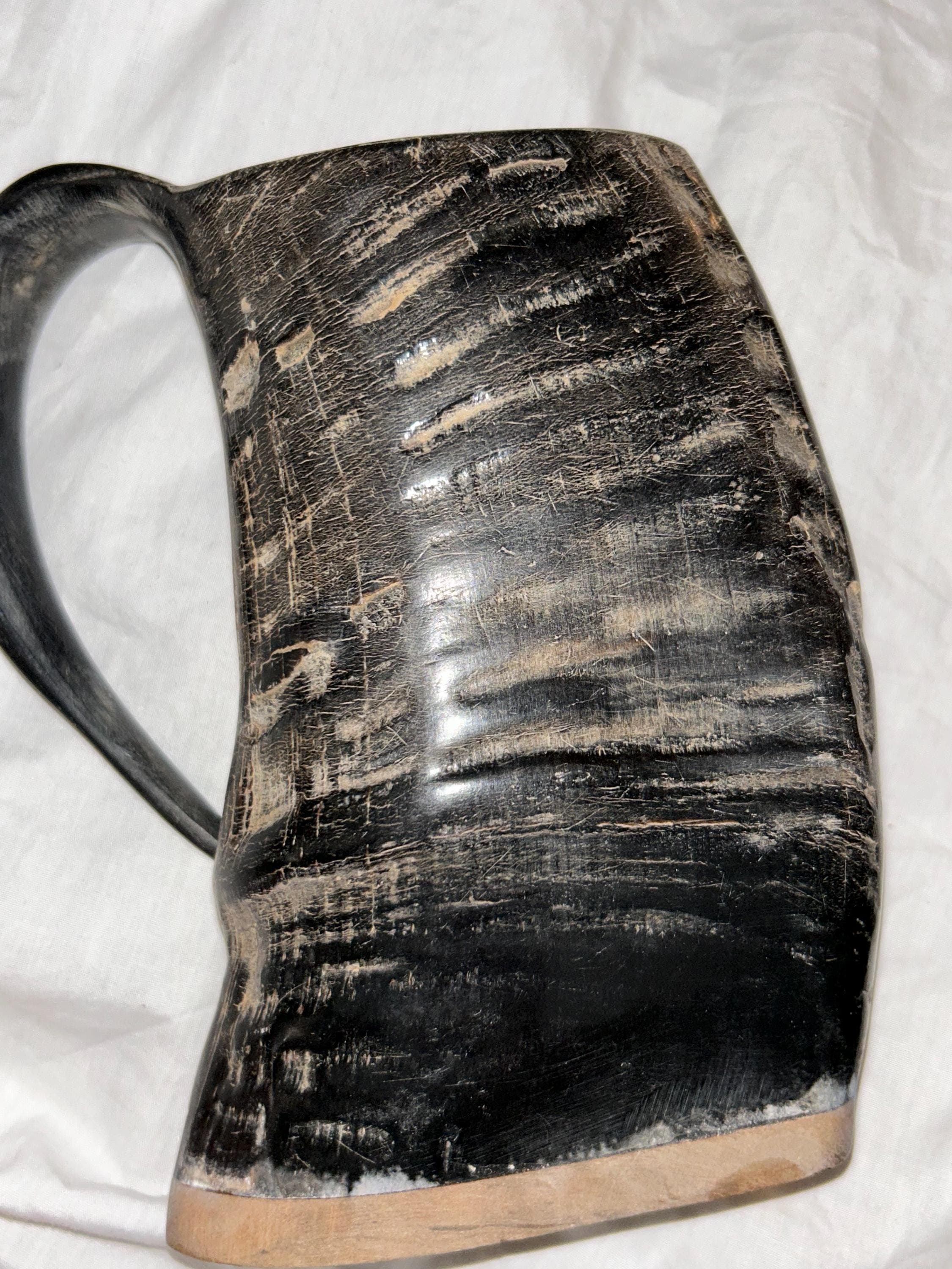 Rustic Viking Bull Horn Mug: Handcrafted Drinking Tankard - Thumbnail 4
