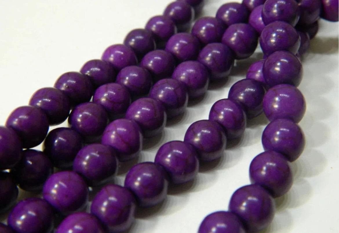 8mm White Howlite Beads – Round Synthetic Gemstone Beads, 18” Strand - Thumbnail 7