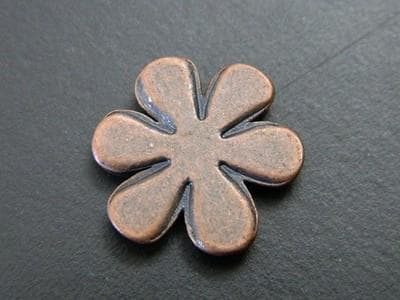 Flower Cabochons: Copper Alloy Floral Design (20mm Round, Set of 3) - Thumbnail 6