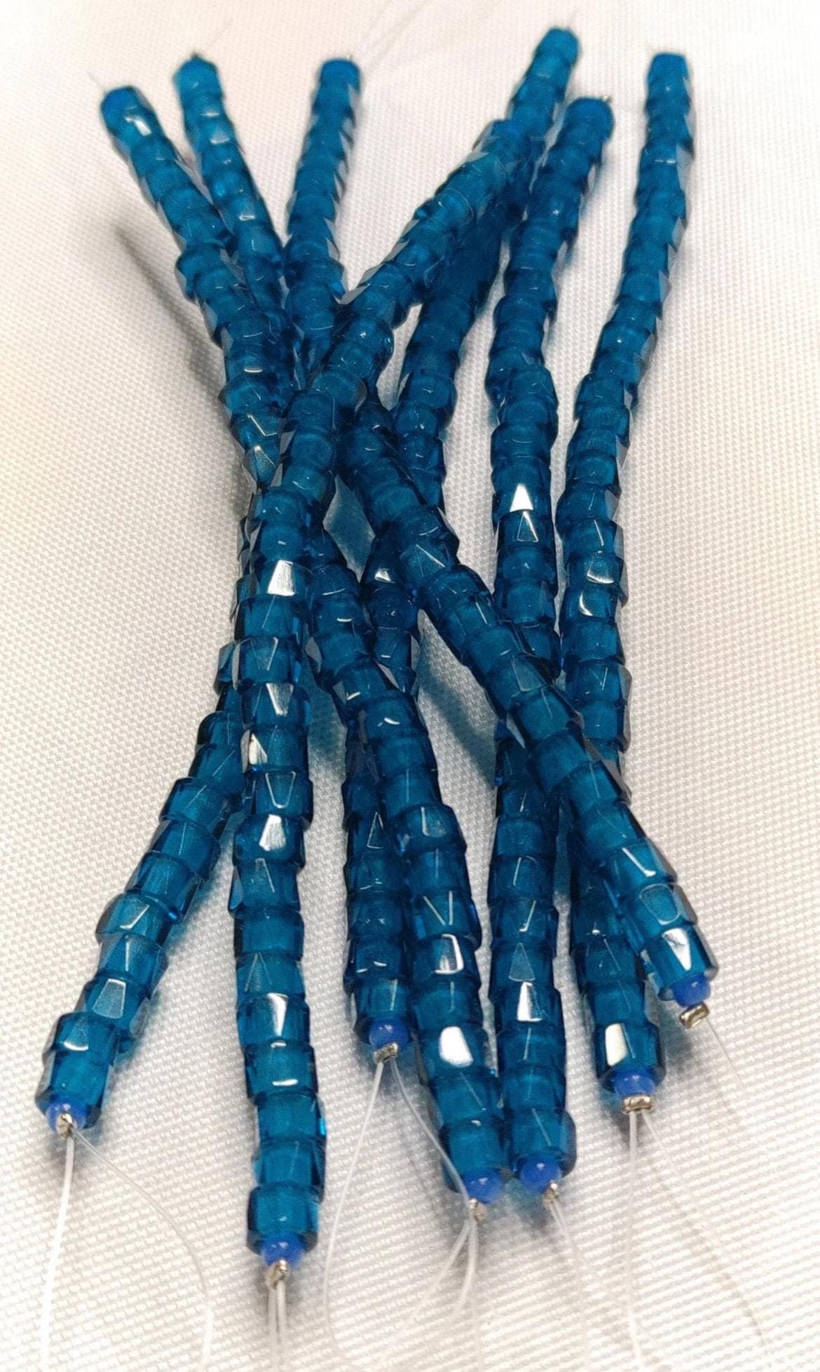 6mm Czech Fire Polished Cerulean , Bols Beads Transparent Luster - Thumbnail 5