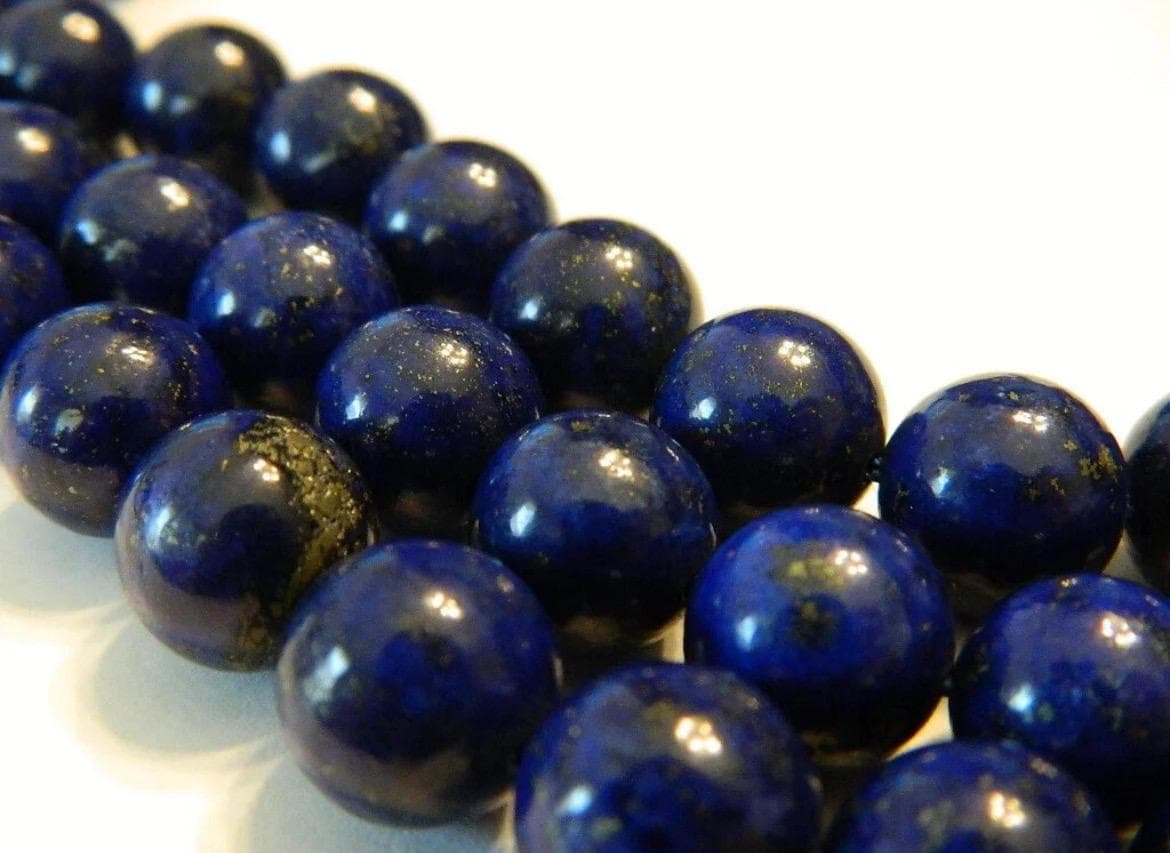 Lapis Lazuli Gemstone Beads – 4mm,6mm,8mm,10mm,12mm-Natural Afghan Jewelry Making Supplies - Thumbnail 10