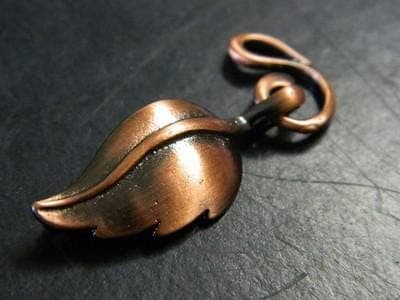 Floral Leaf Toggle Clasps, Brushed Red Copper (Set of 2) - Image 1