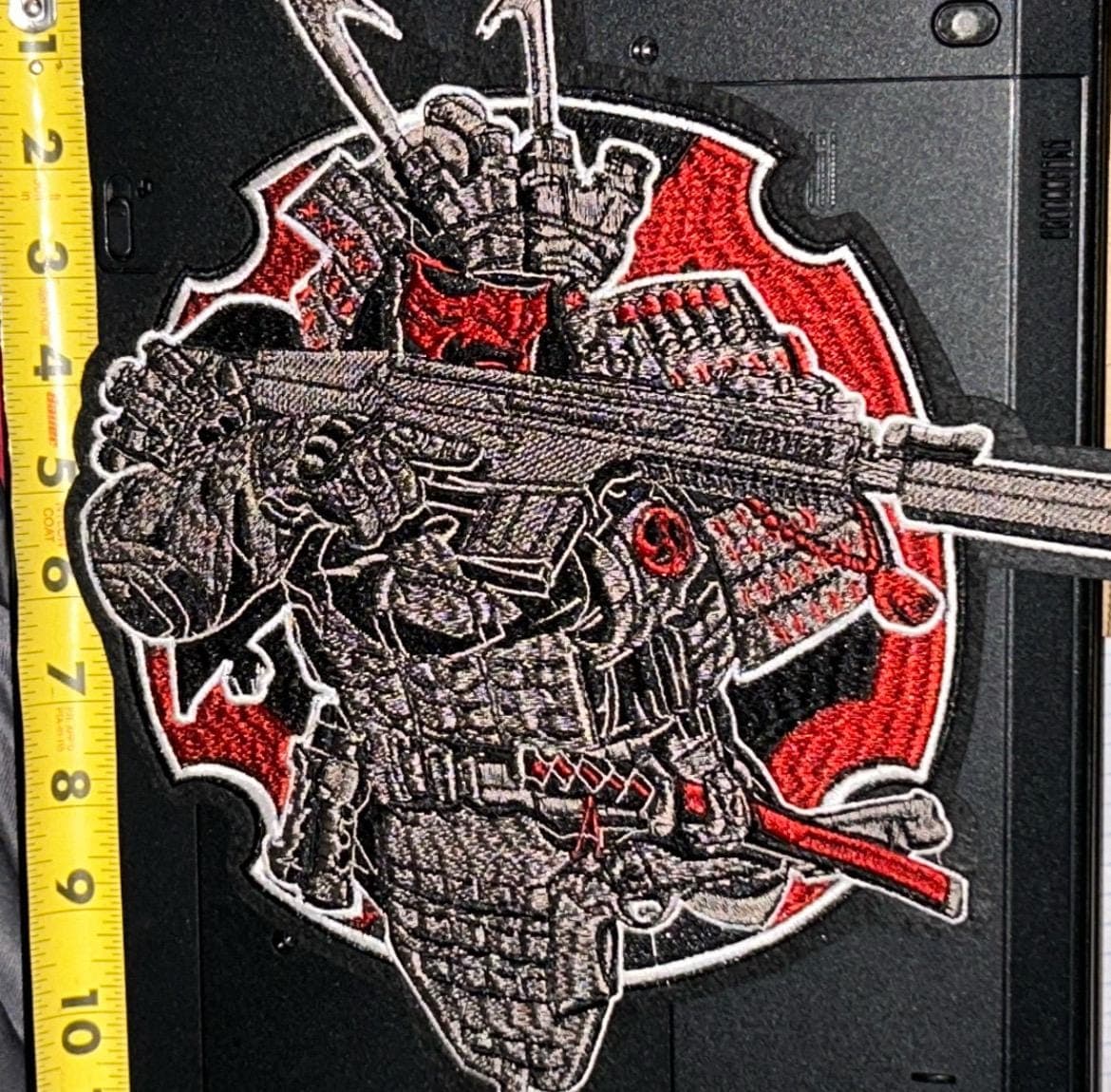 12 inch Chinese Warrior Patch: Large Embroidered Iron-On Appliqué - Thumbnail 2