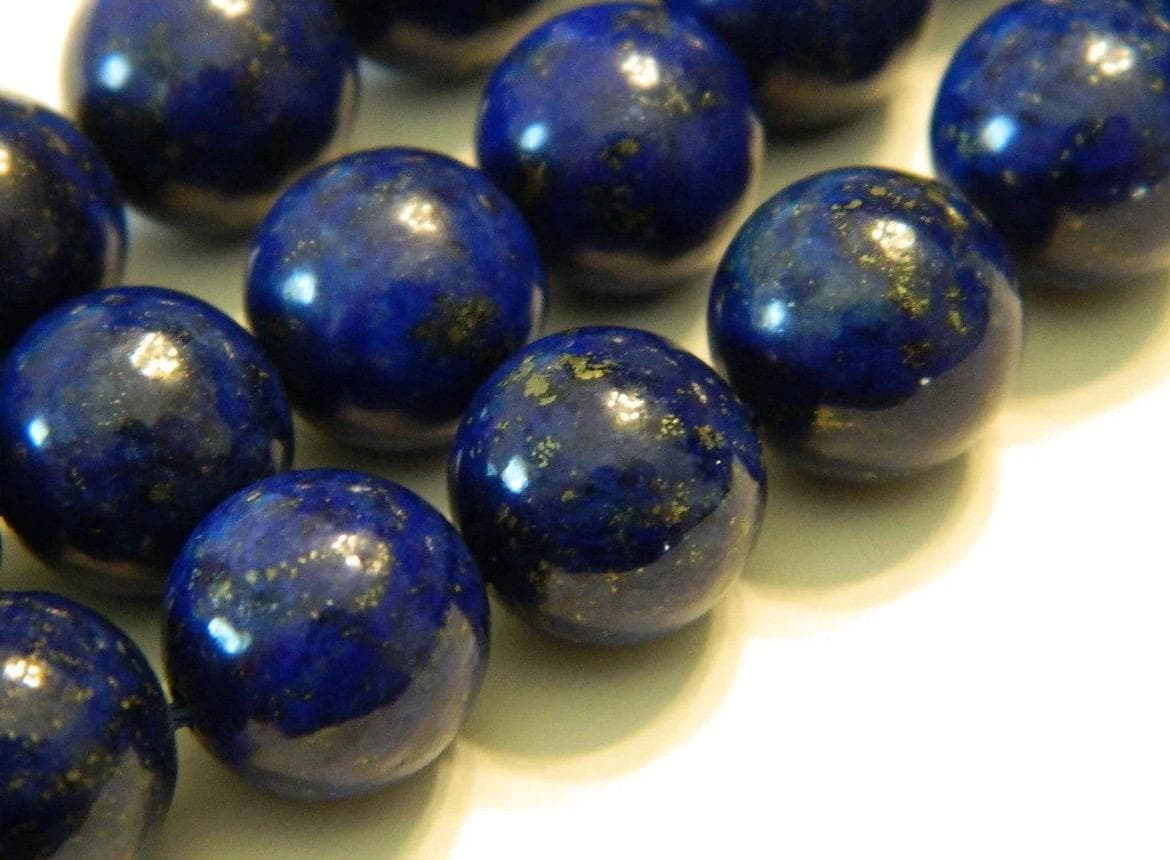 Lapis Lazuli Gemstone Beads – 4mm,6mm,8mm,10mm,12mm-Natural Afghan Jewelry Making Supplies - Thumbnail 13