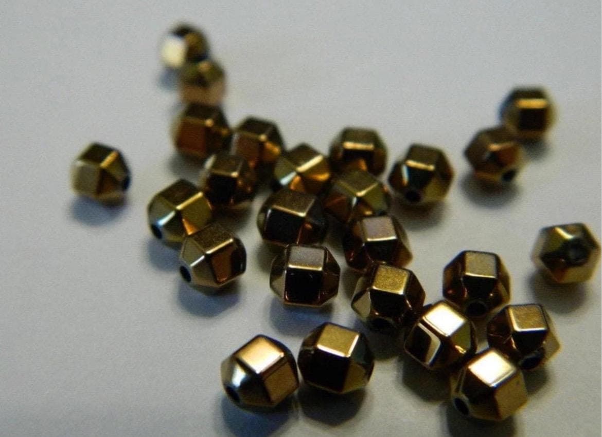 4mm Hexagon Shape Hematite Spacer Beads Select Color in Various - Thumbnail 11