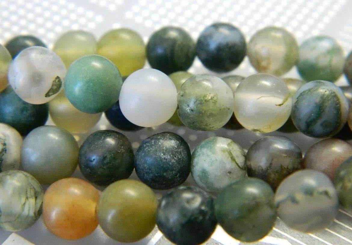 6mm Frosted Indian Agate Beads, Matte Orange Gemstone Strand - Thumbnail 3