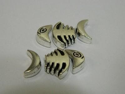Fish Bone Charms: Ocean Inspired Pewter Beads (3 Pieces) 2 sets per order - Thumbnail 7