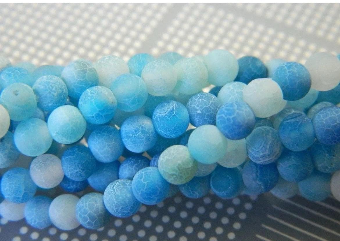 4mm Light Green Crackle Agate-Natural Crackle Agate Beads - Thumbnail 14