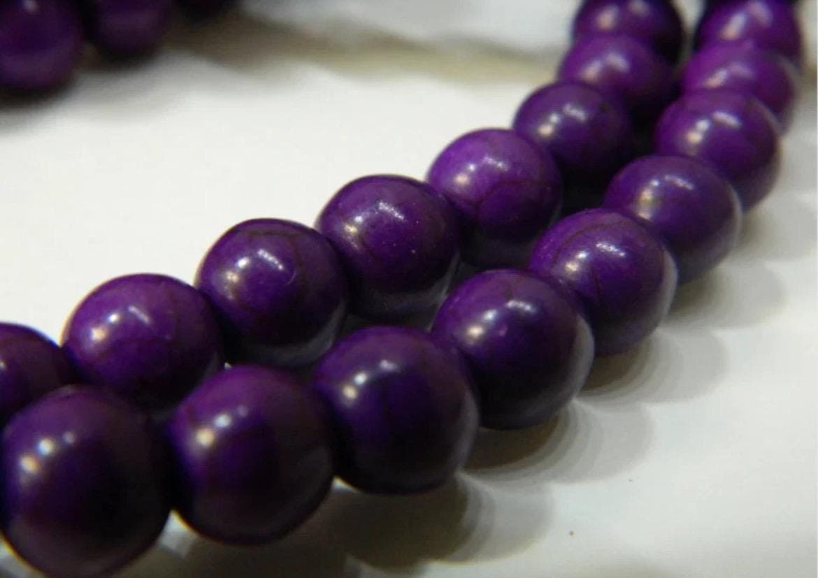 8mm Hot Pink Howlite Beads - 18" Strand - Thumbnail 3