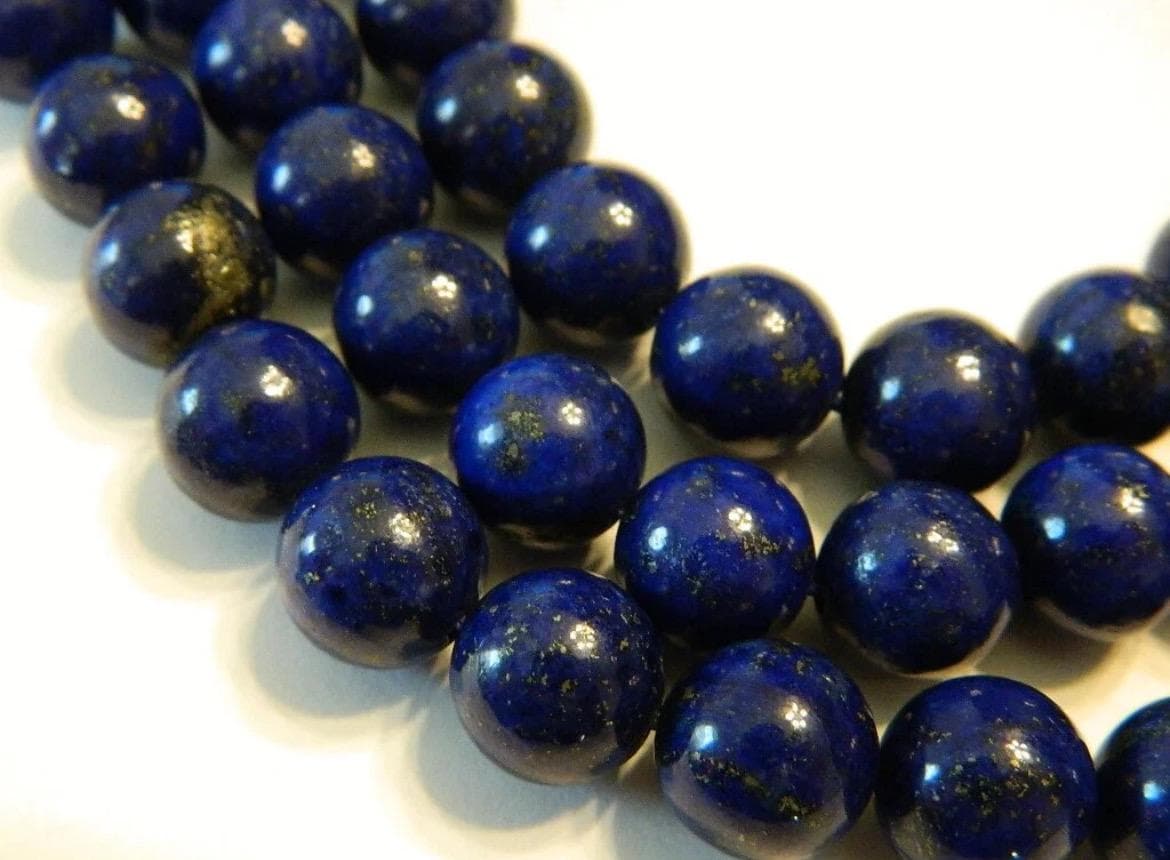 Lapis Lazuli Gemstone Beads – 4mm,6mm,8mm,10mm,12mm-Natural Afghan Jewelry Making Supplies - Thumbnail 7