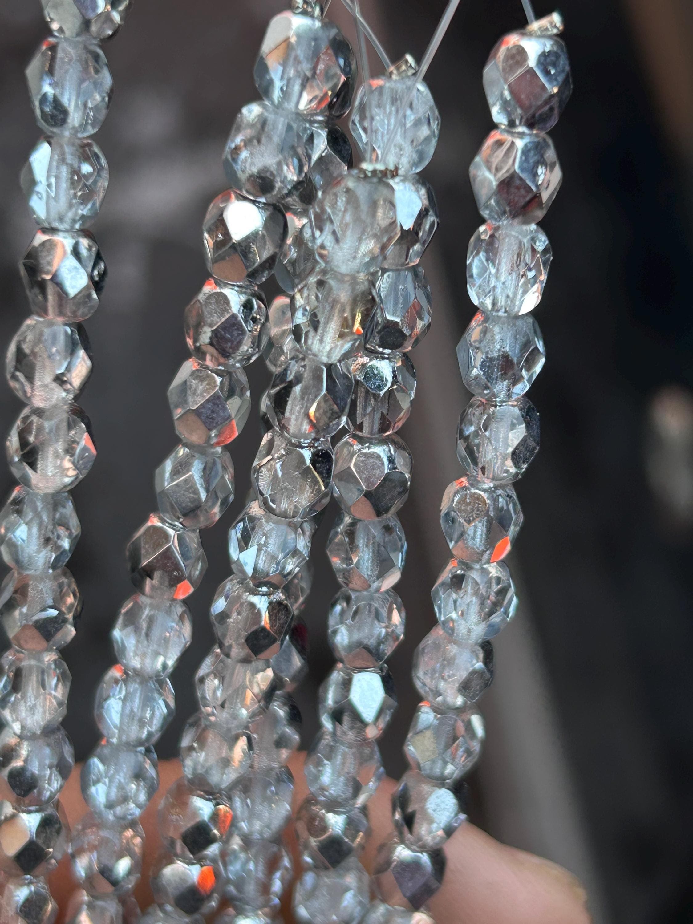 Round Fauceted Glass Beads -Czech Glass 10 mm - Thumbnail 8