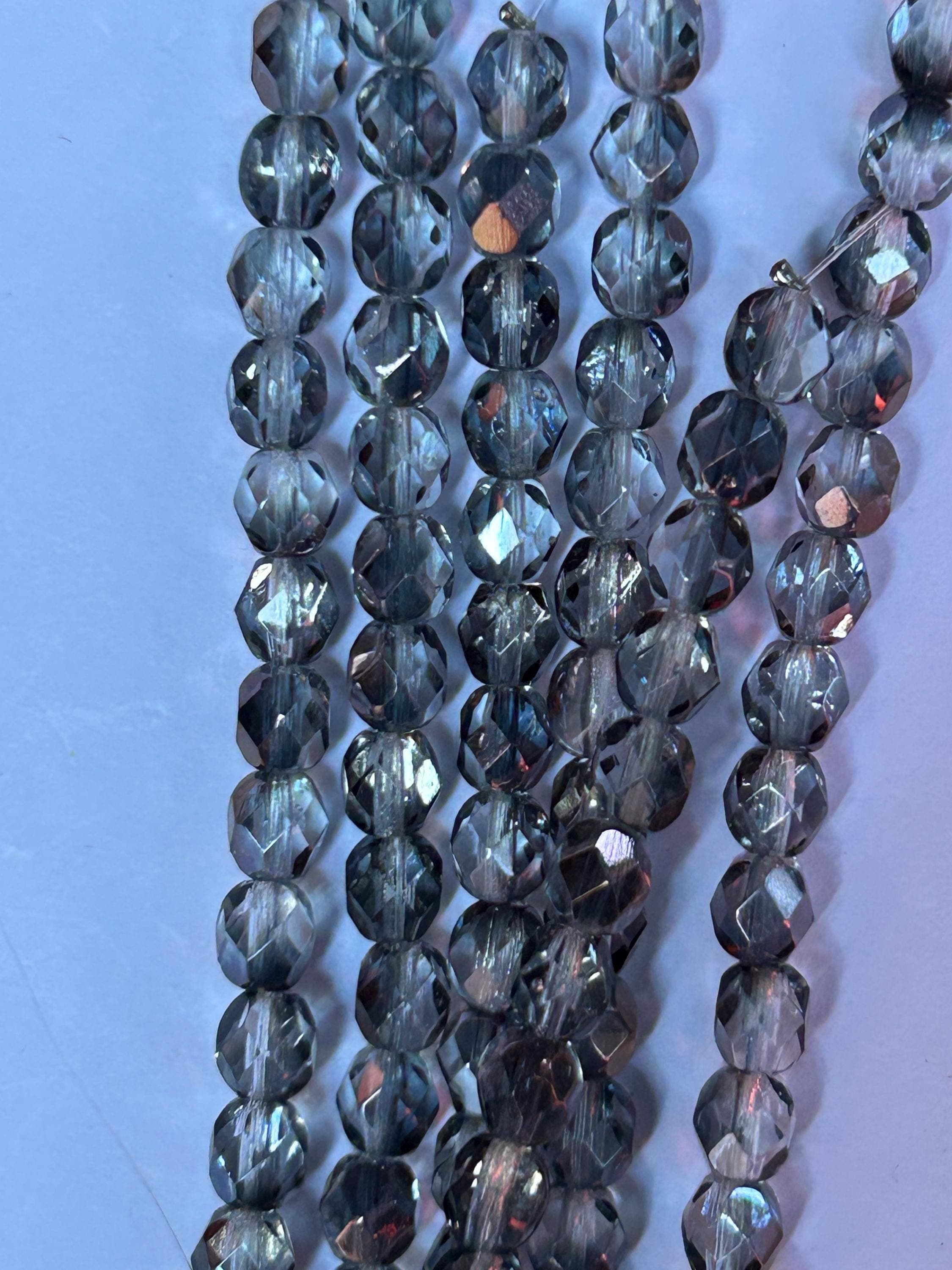 Round Fauceted Glass Beads -Czech Glass 10 mm - Thumbnail 4