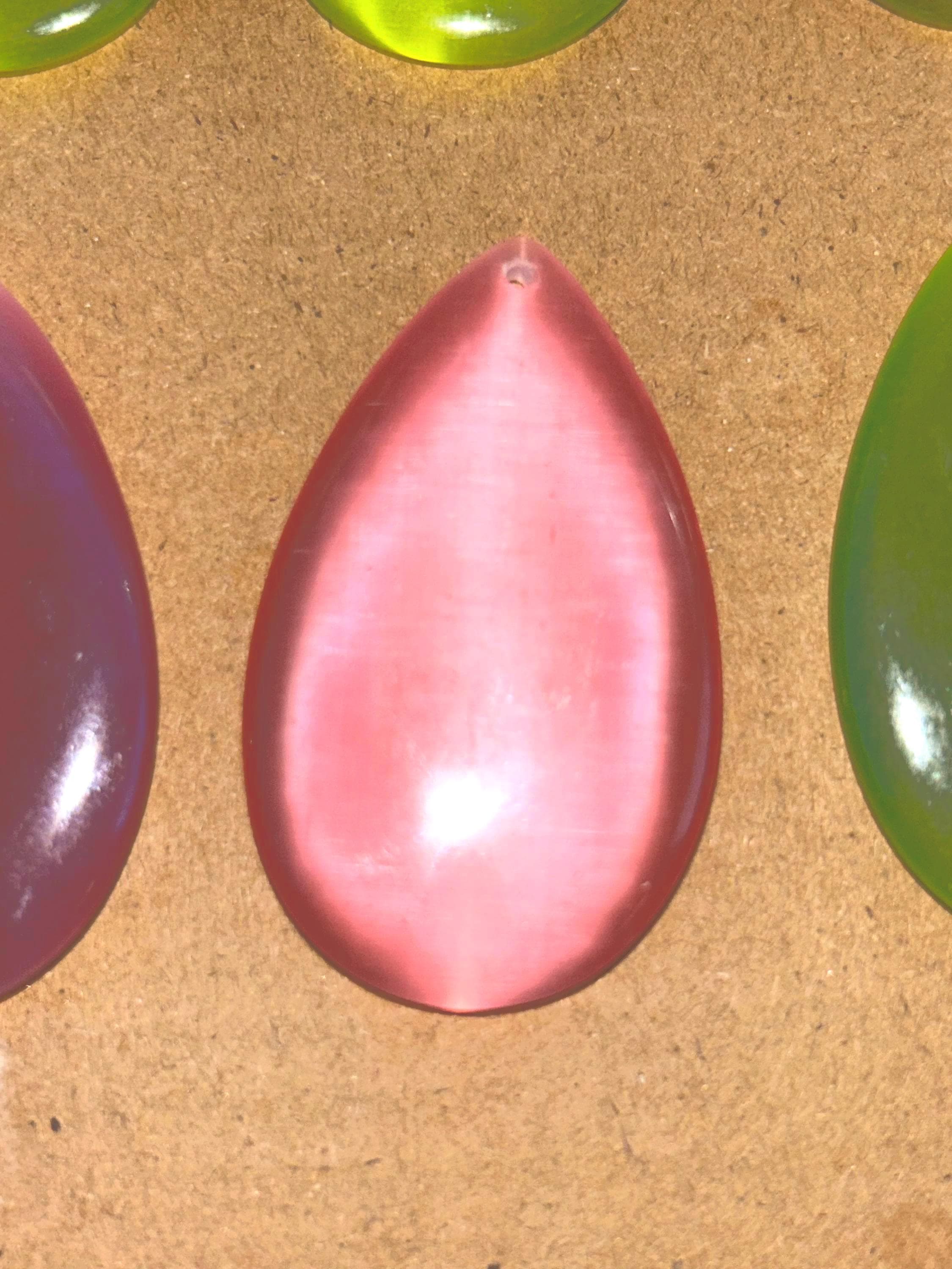 Pink or Green 39 mm Cats Eye Pendant chrysoberyl gemstone - Thumbnail 3