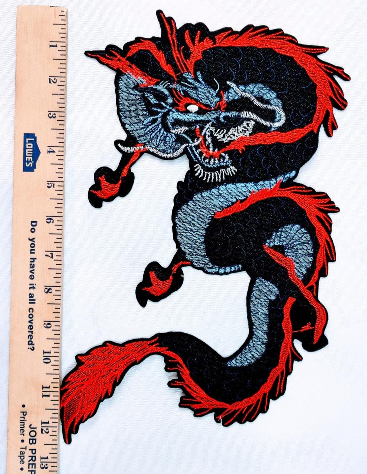 Large Coiled Chinese Dragon -Chinese Iron on Patch -Applique - Thumbnail 3