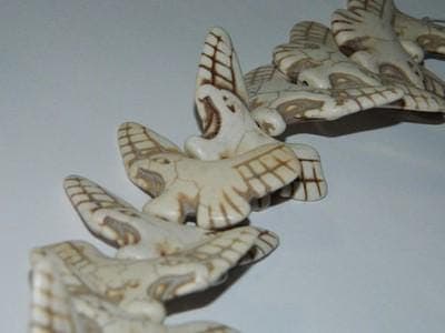 Eagle Pendant Beads: Tribal Style White and Brown Howlite - Large Focal - Thumbnail 7