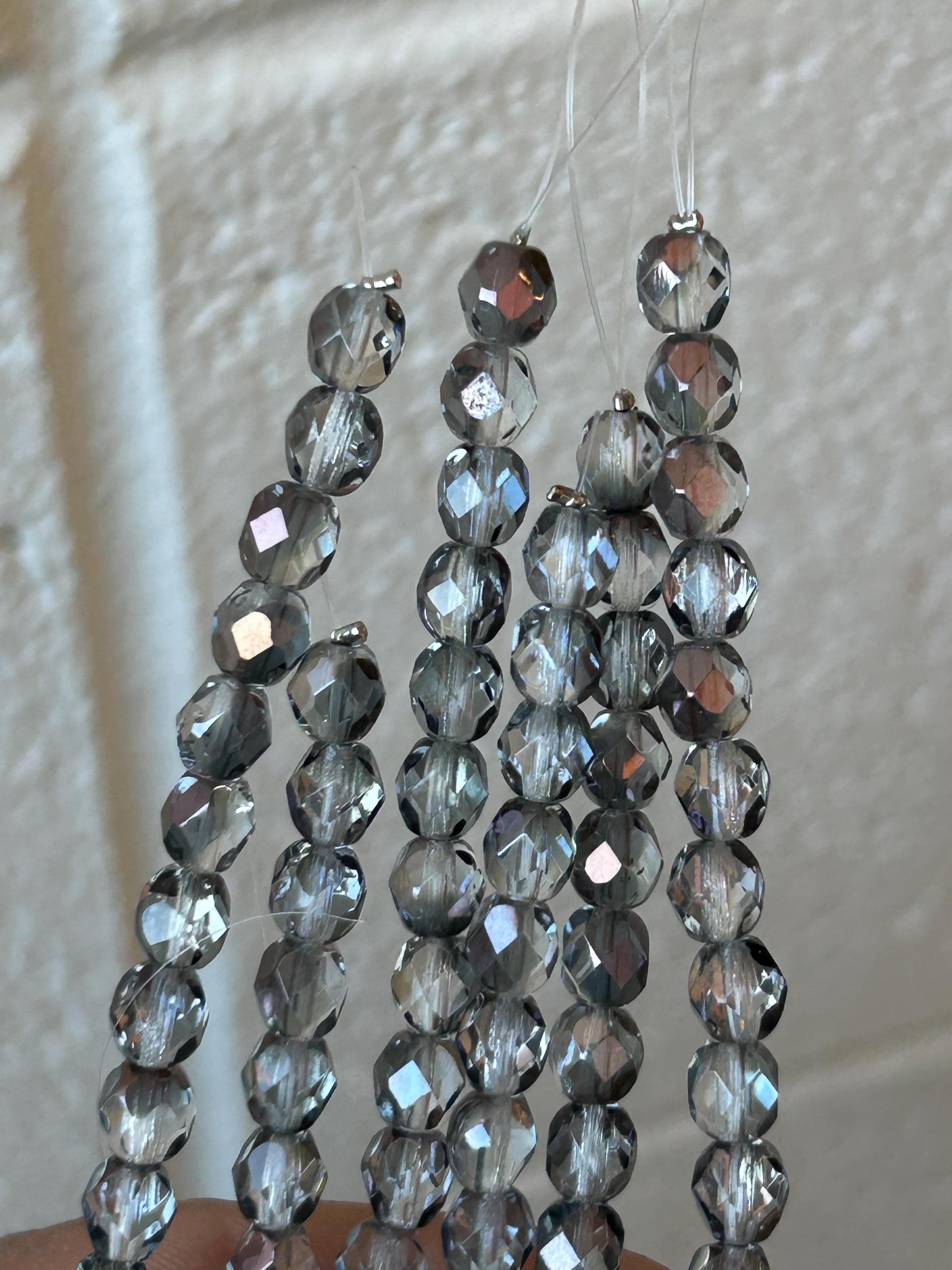 Round Fauceted Glass Beads -Czech Glass 10 mm - Thumbnail 5