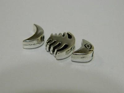 Fish Bone Charms: Ocean Inspired Pewter Beads (3 Pieces) 2 sets per order - Thumbnail 6