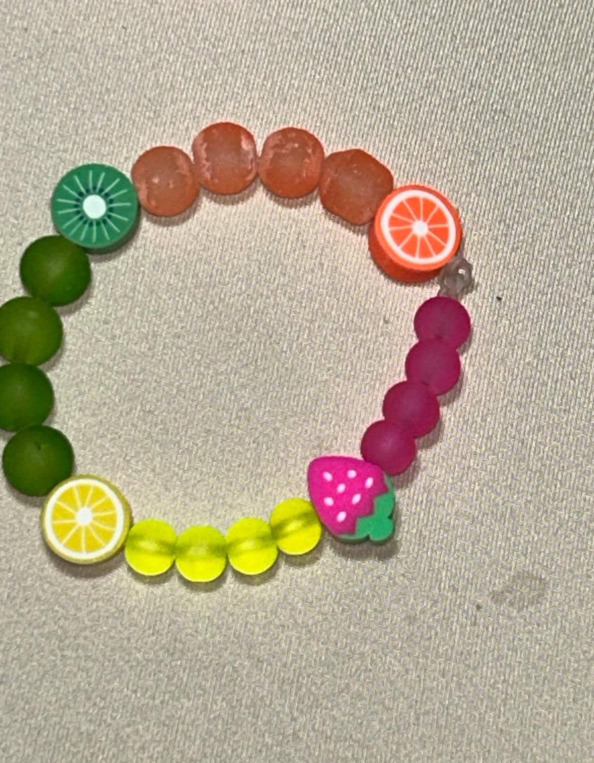 DIY Bracelet Making Kit, 500 Neon & Fruit Beads, Craft Gift - Thumbnail 6