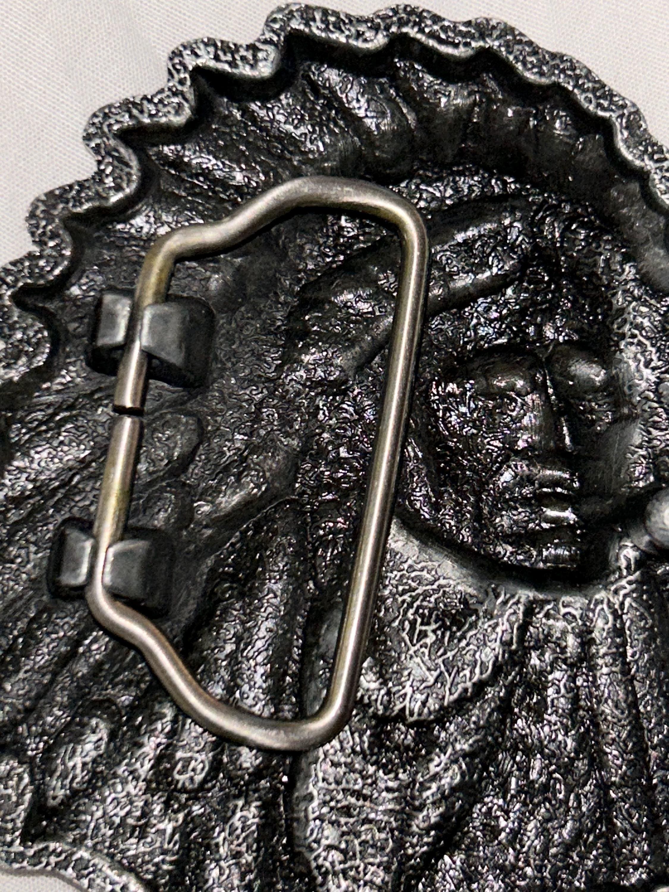 Indian Chief Metal Belt Buckle. -3 1/2”x 3” - Thumbnail 2