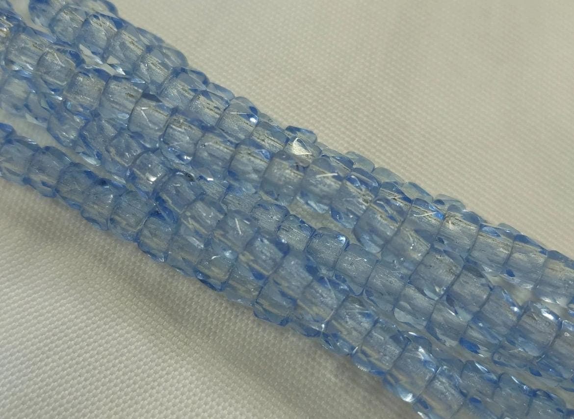 6mm Czech Fire Polished Baby Blue , Bols Beads Transparent Luster - Thumbnail 3