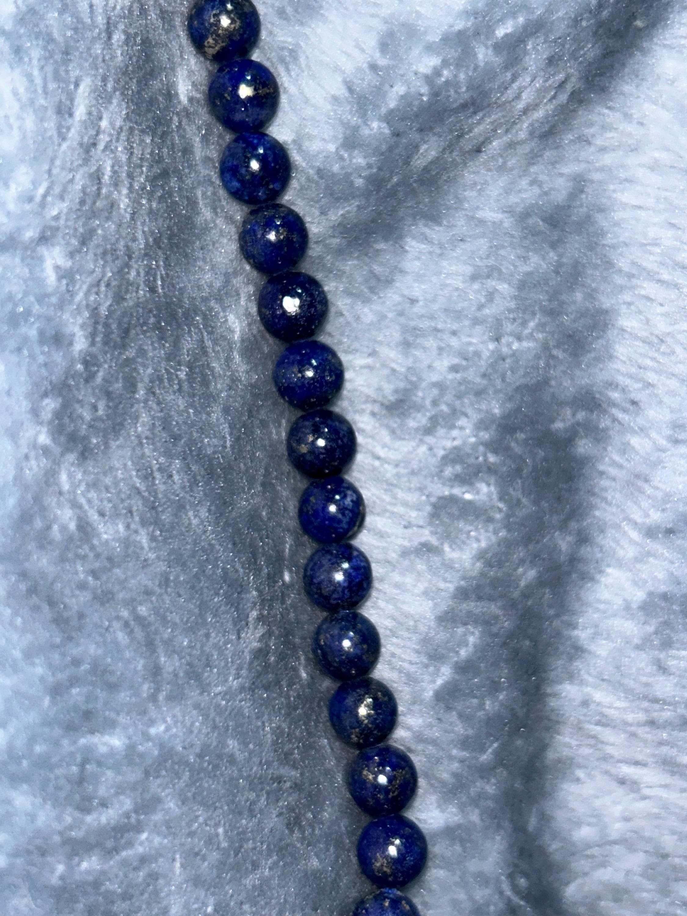 Lapis Lazuli Gemstone Beads – 4mm,6mm,8mm,10mm,12mm-Natural Afghan Jewelry Making Supplies - Thumbnail 3