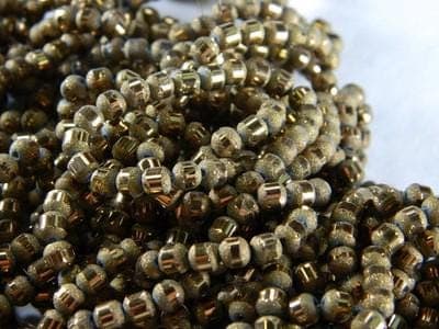 Brown Orbitz Round Beads, Crystal Striped Shine (4mm) - Image 1
