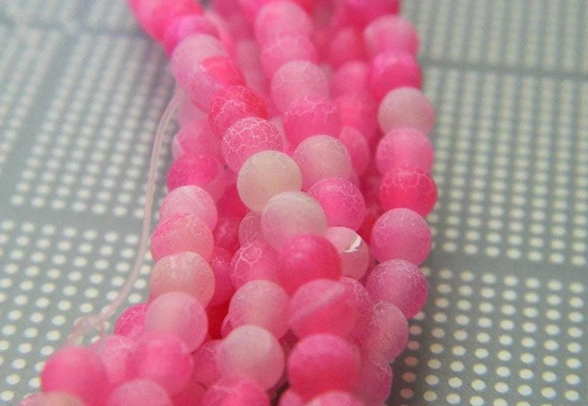 4mm Light Green Crackle Agate-Natural Crackle Agate Beads - Thumbnail 11