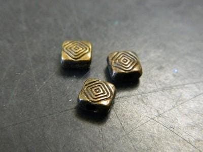 Reddish Bronze Metal Spacer Beads, Flat Square with Texture (6mm, 25 pcs) - Image 1