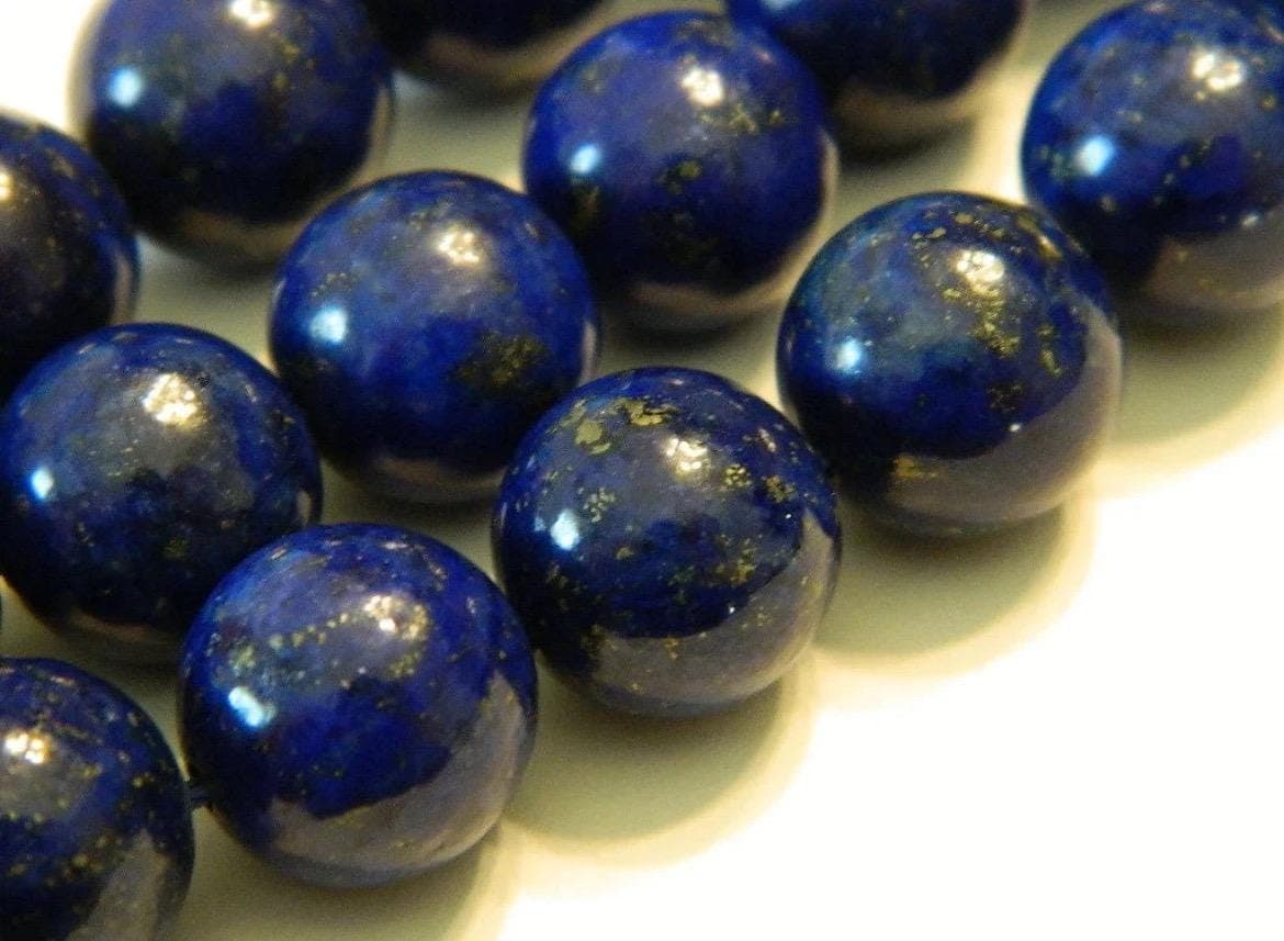 Lapis Lazuli Gemstone Beads – 4mm,6mm,8mm,10mm,12mm-Natural Afghan Jewelry Making Supplies - Thumbnail 12
