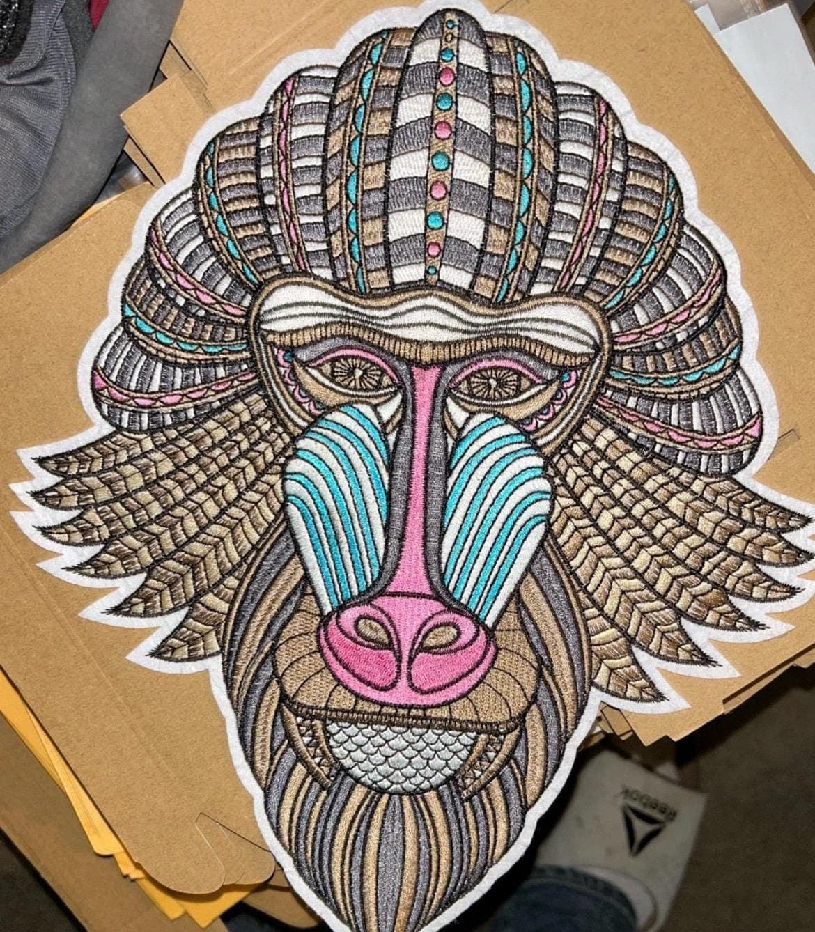 Punk Fish Patch: Mohawk and UFO Embroidered Iron-On - Image 1