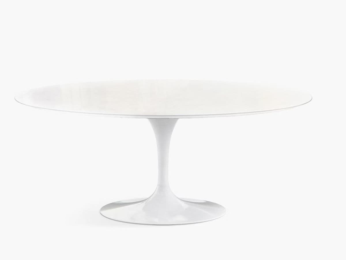 Knoll Tulip  Saarinen Dining Table, Oval (White) - Thumbnail 2