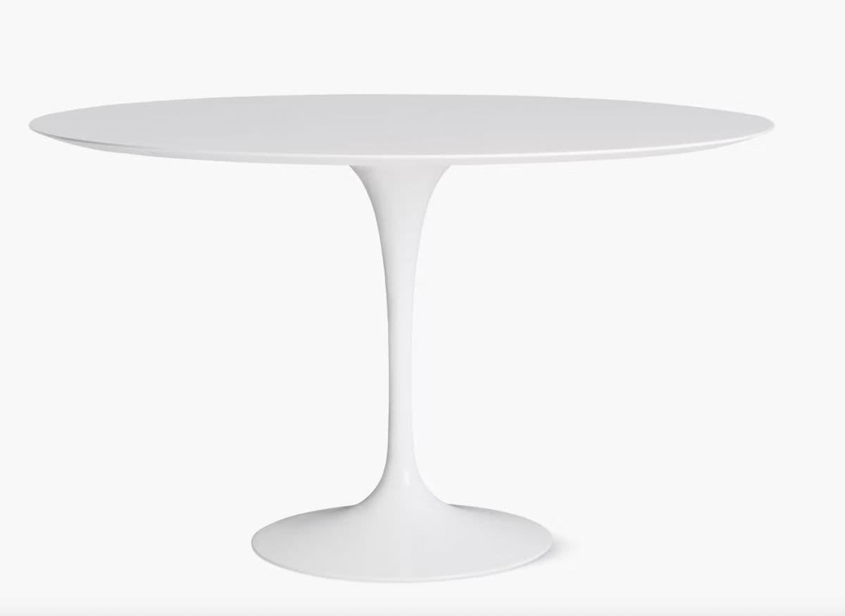 Tulip Saarinen Dining Table, Round 54" (White) - Thumbnail 2