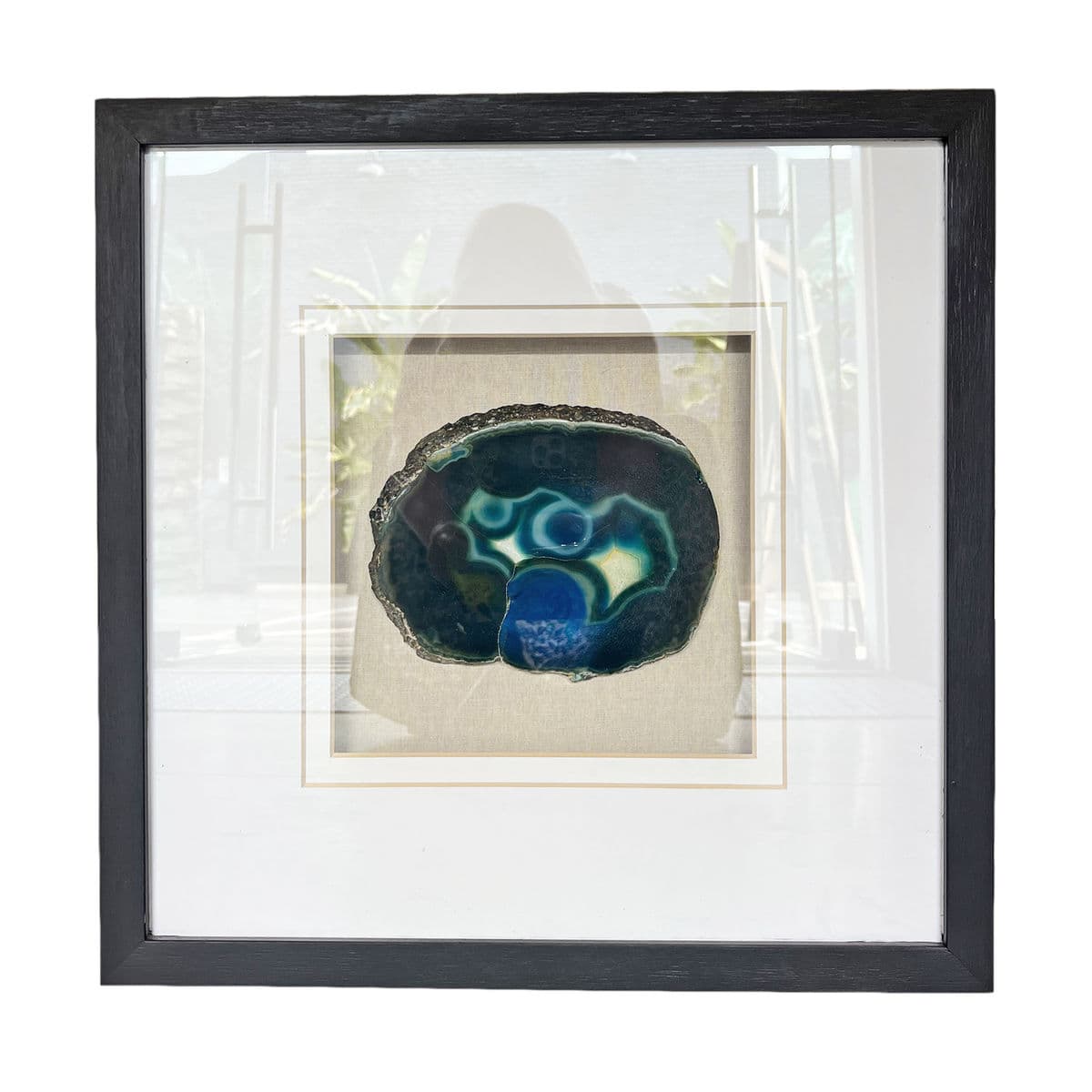 Deep Turquoise Agate w/ Black Wood Frame - Thumbnail 2