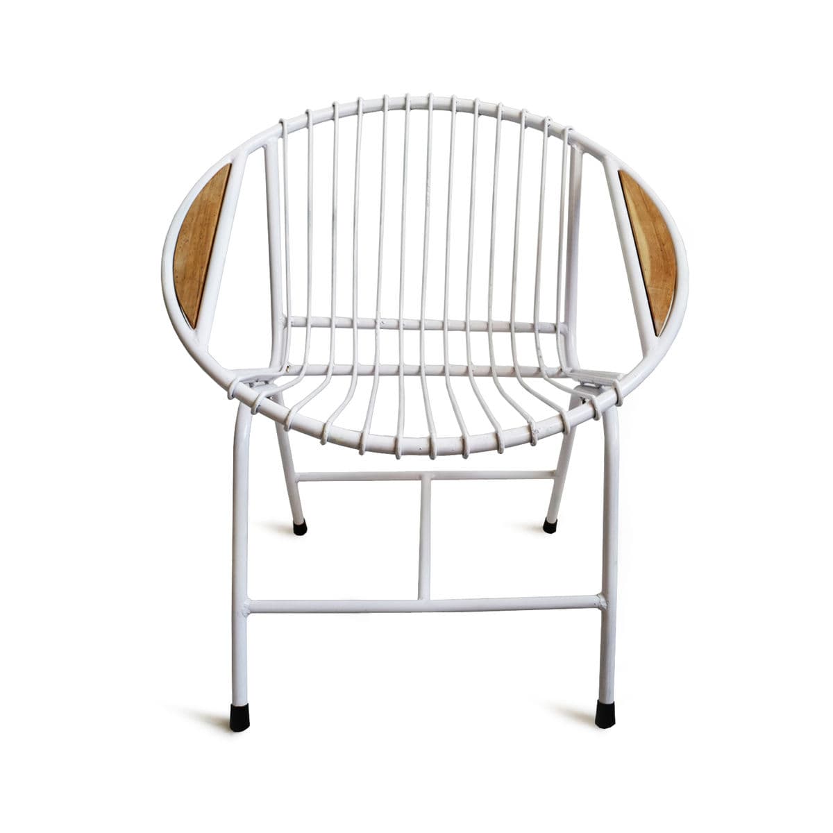 Retro Ring White Iron Outdoor Chair - Thumbnail 2