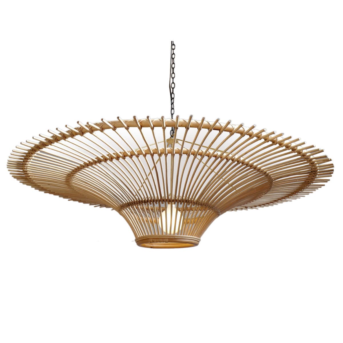 Rattan Sun Ray Pendant Large - Thumbnail 2