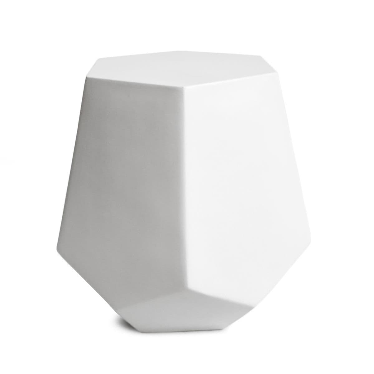 Outdoor White Mix Hexagon Side Table - Thumbnail 2