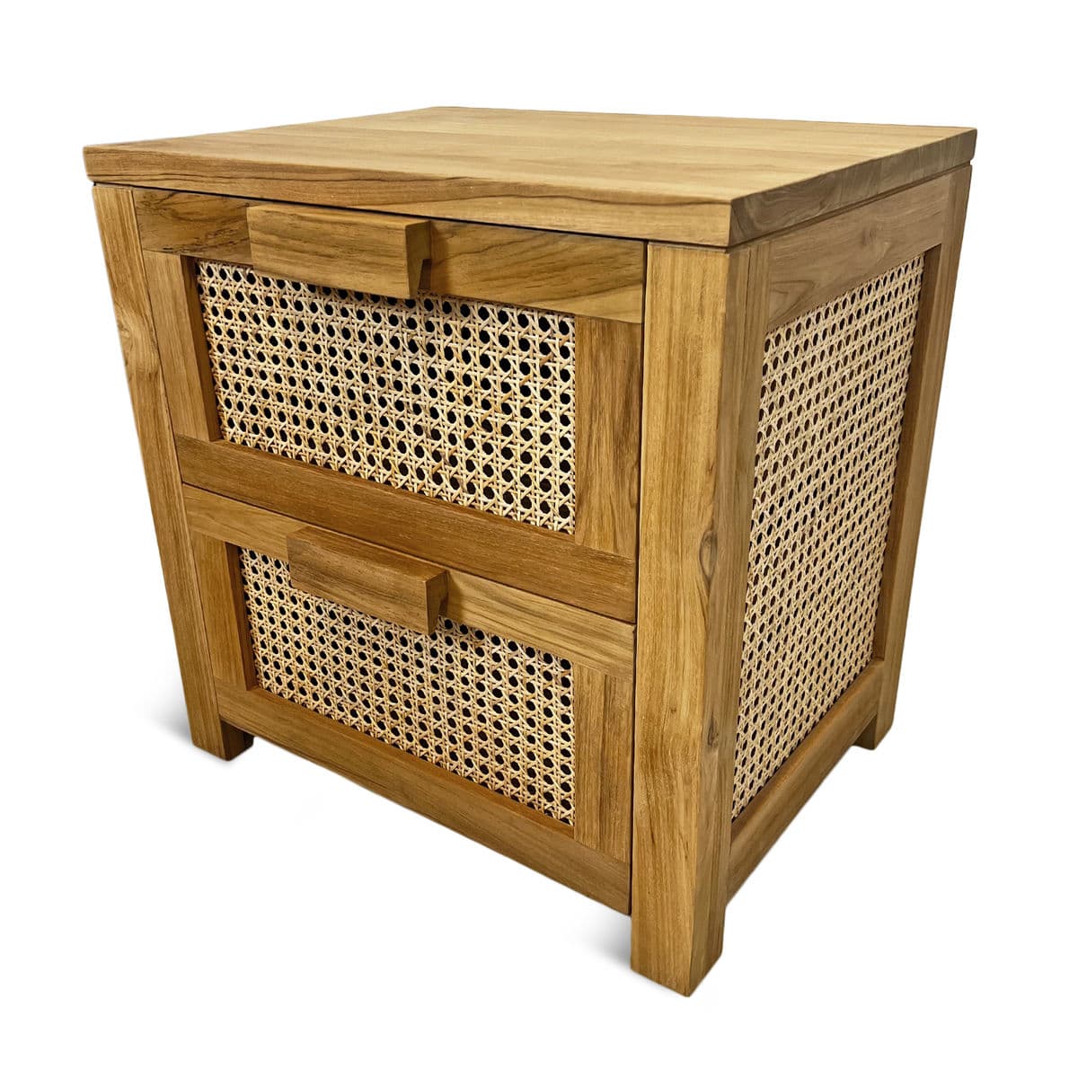 Cane & Teak Bedside Cabinet - Thumbnail 2