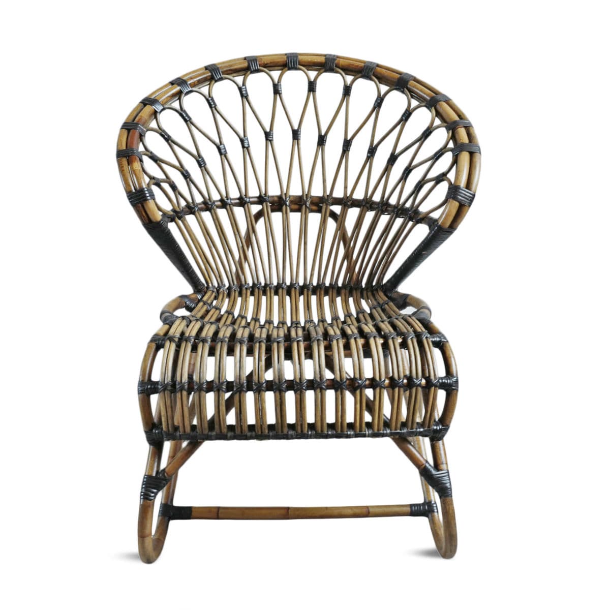 Tea Stain Bamboo & Rattan Side Chair - Thumbnail 2