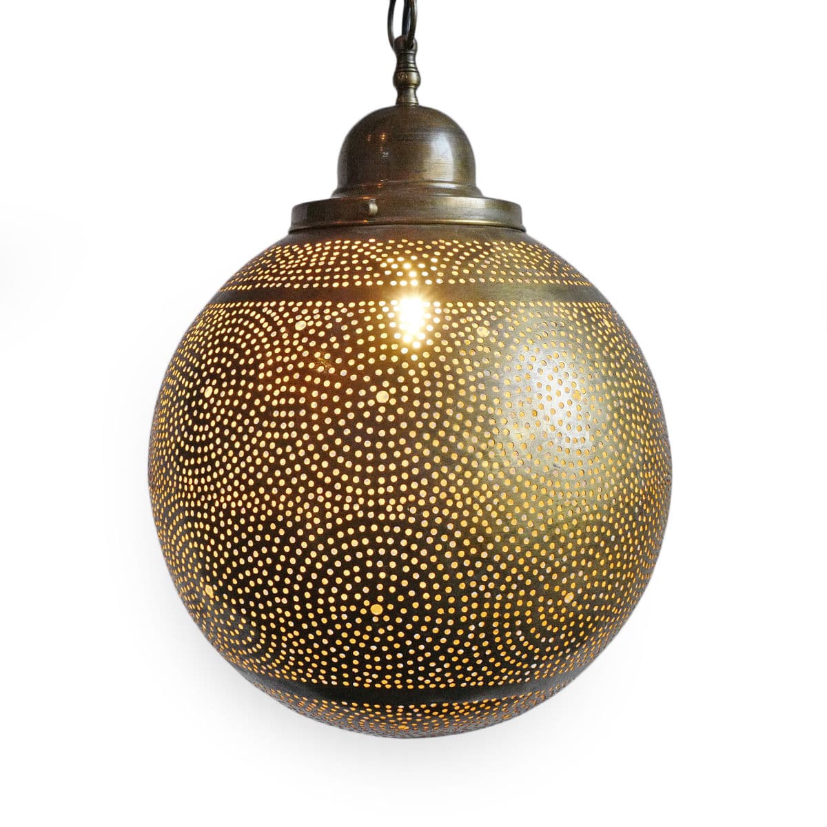 Brass Circle Dot Globe Pendant - Thumbnail 2