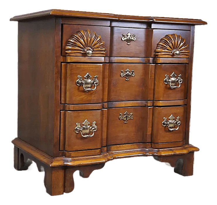 1980s Lexington Furniture Vintage Cherry Wood Goddard Block Front Chest of Drawers Nightstand or Side Table - 1980s - Thumbnail 2