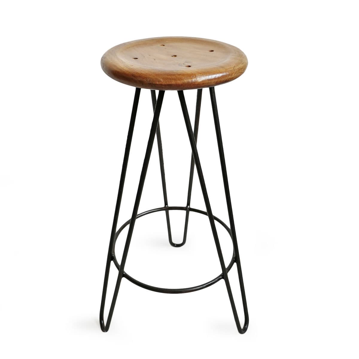 Teak Frisbee Bar Stool - Thumbnail 2