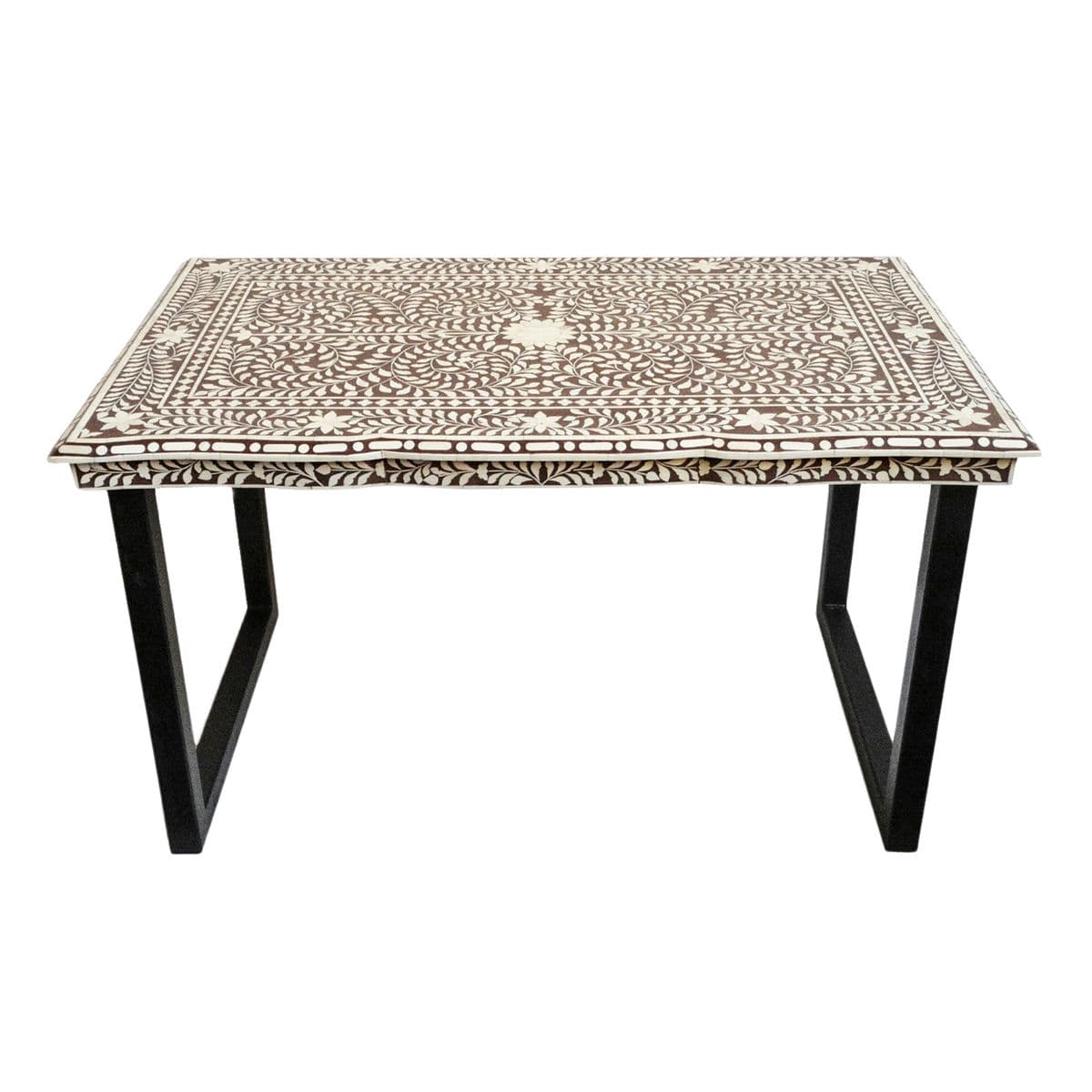 Chocolate Brown & White Inlay Desk - Thumbnail 2