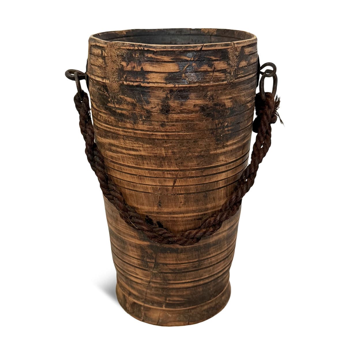 Vintage India Wood Water Pot - Thumbnail 2