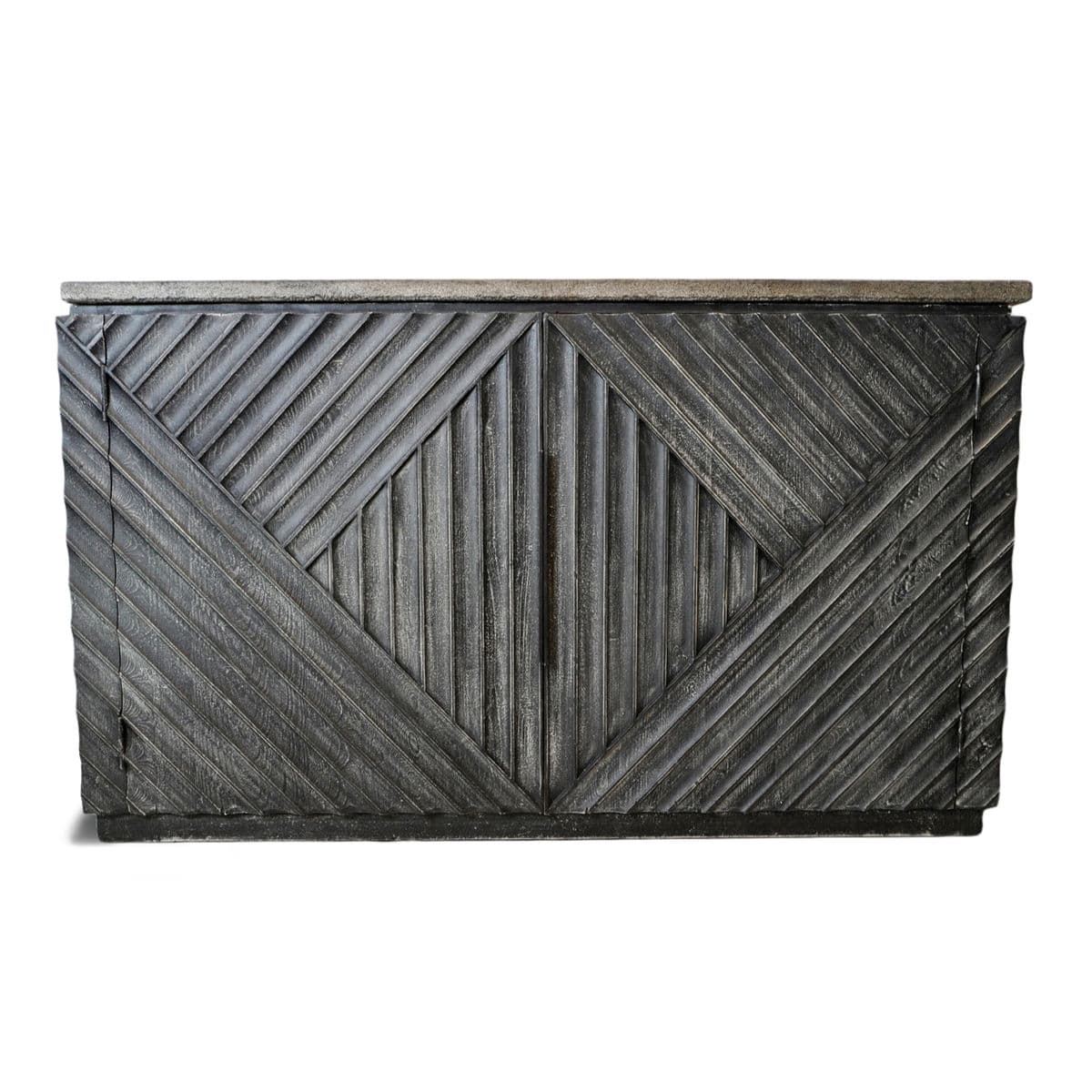Stone & Rustic Wood Diamond Cabinet - Thumbnail 2