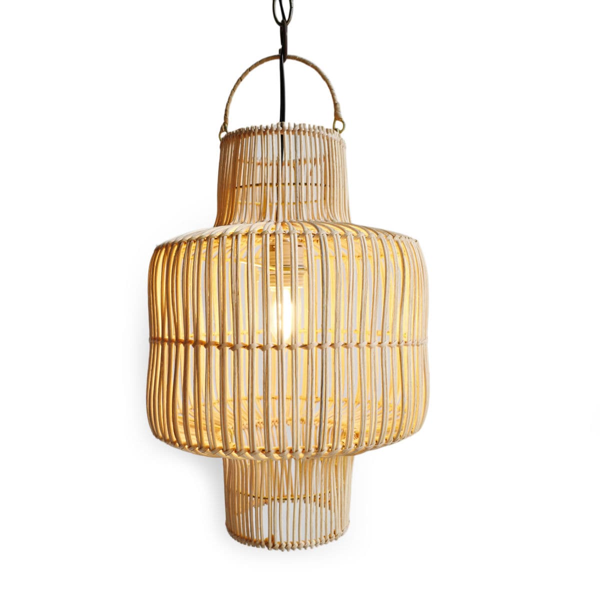 Small Raw Wicker Pendant - Thumbnail 2