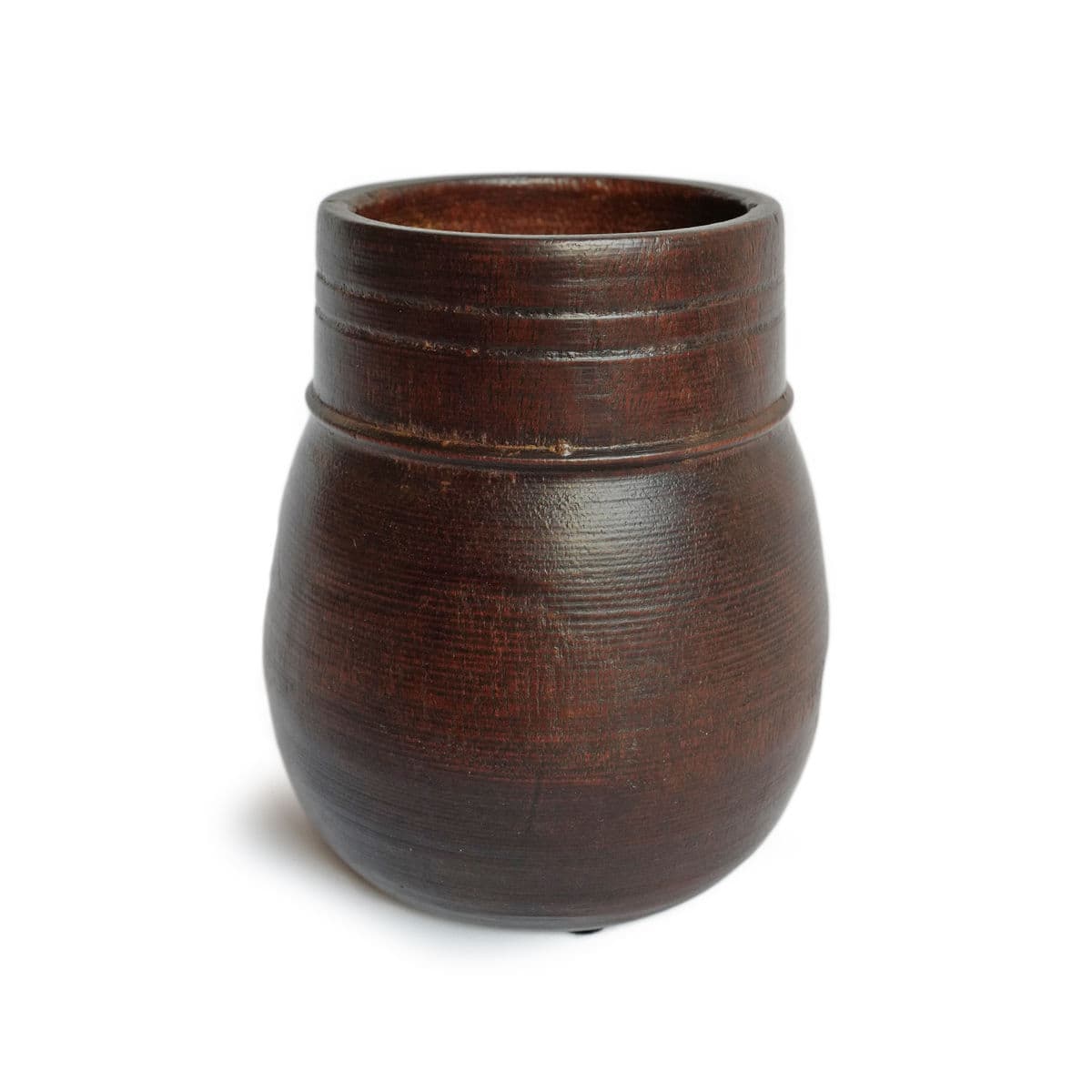 Vintage Nepal Wood Food Jar - Thumbnail 2