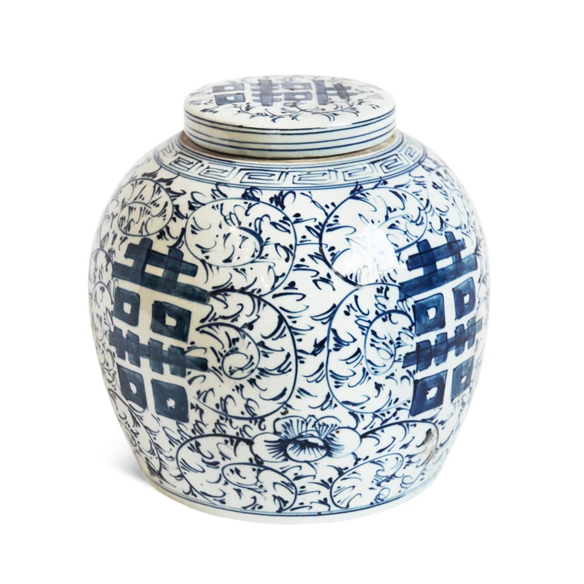 Blue & White Chinese Porcelain Urn - Thumbnail 2