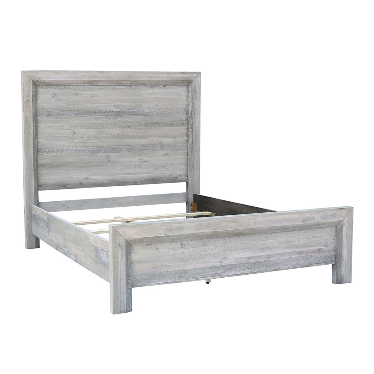 Grey Washed Solid Acacia Queen Bed - Thumbnail 2