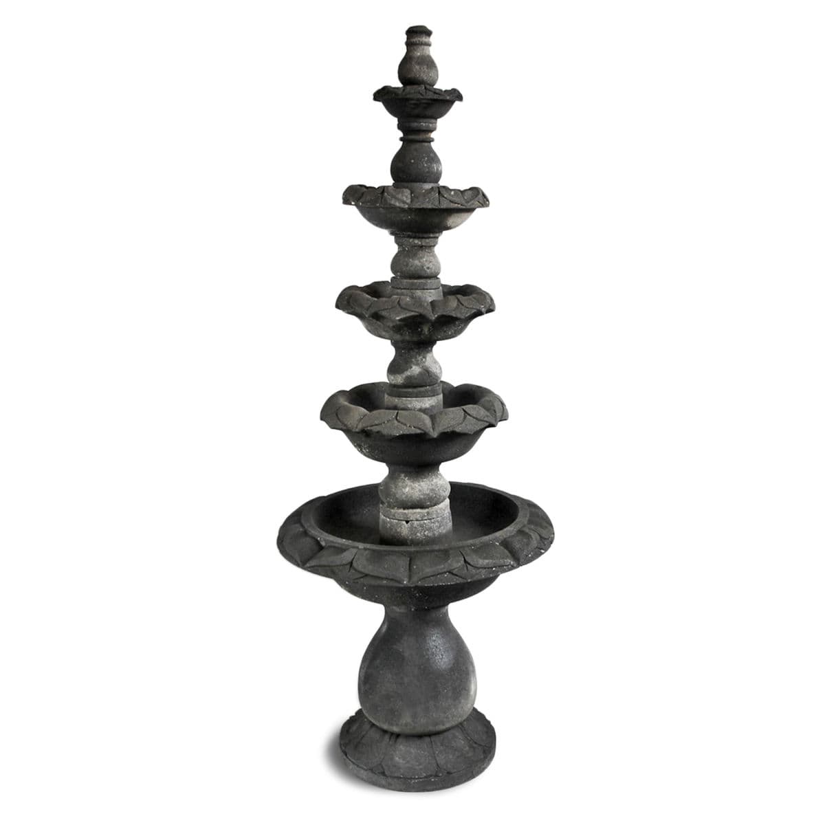 Stacked Lotus Flower Stone Fountain - Thumbnail 2