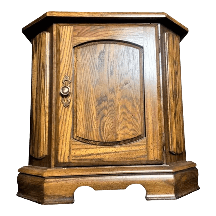 Octagonal Oak Side Table - Vintage Late 20th Century - Thumbnail 2